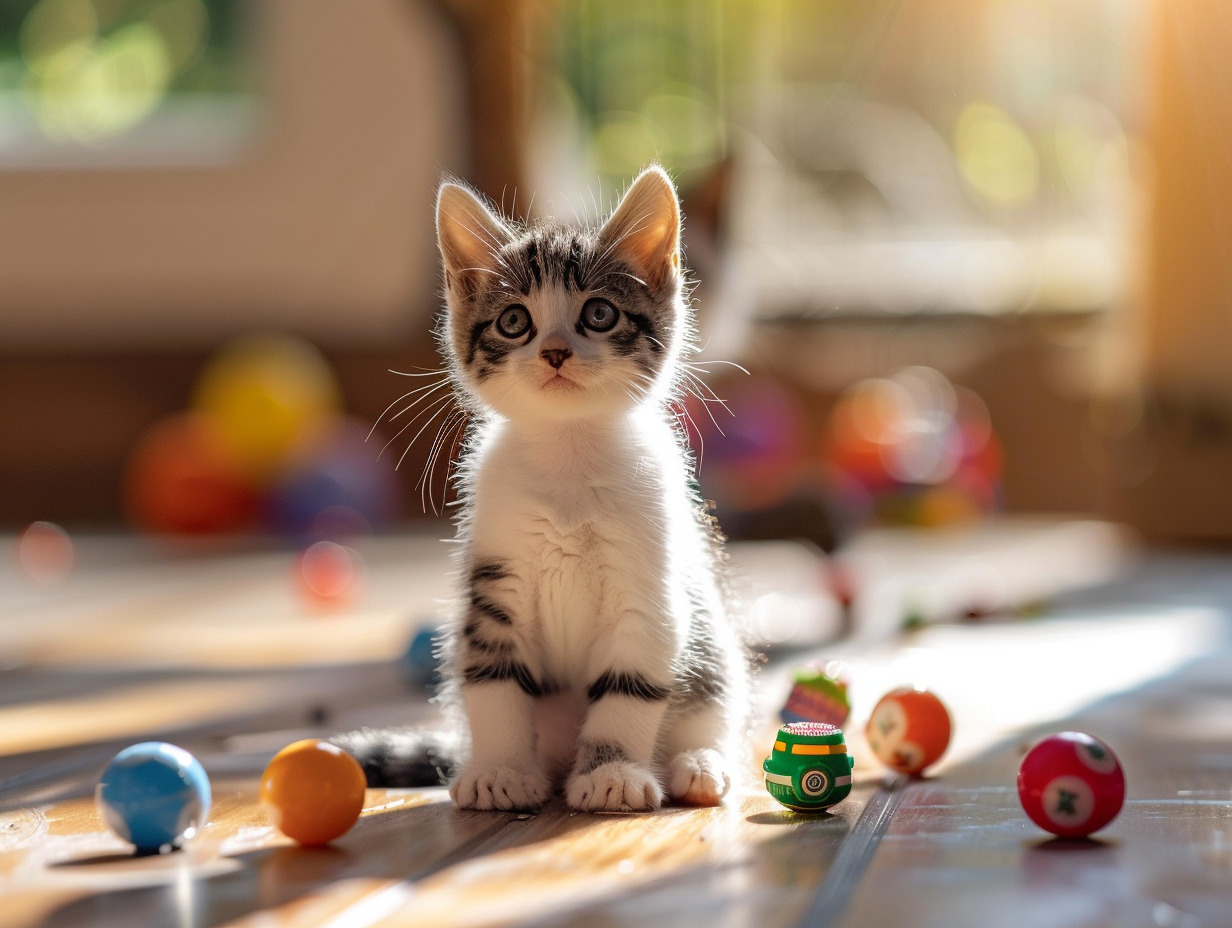 chat gris et blanc