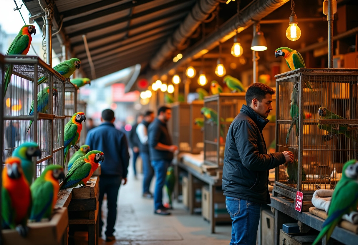 perroquet  marché